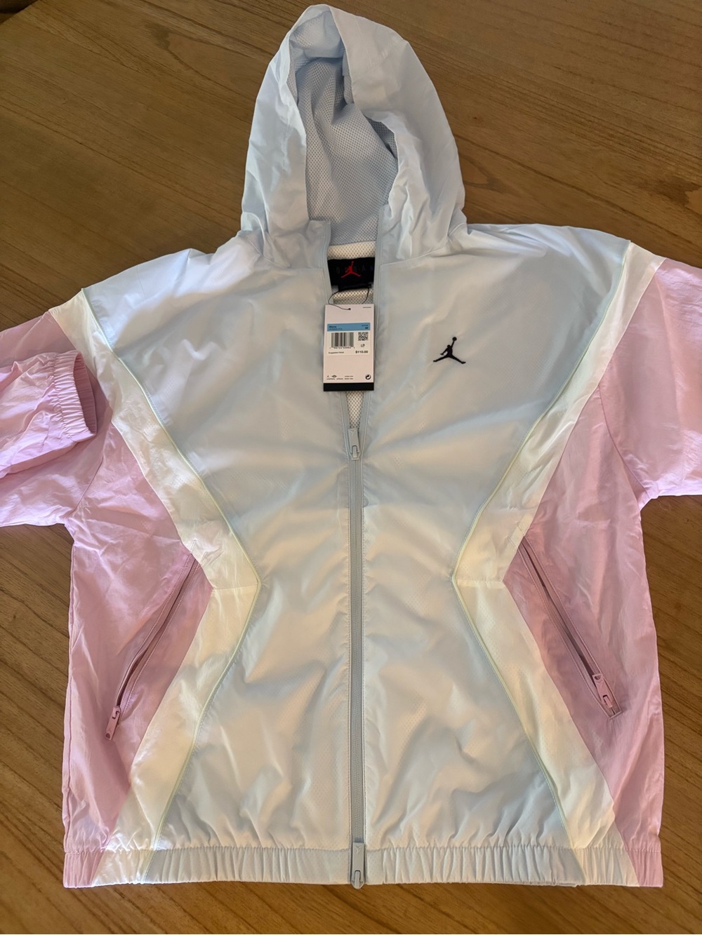 Jordan Windbreaker Jacket Mens M Hooded Full Zip Colorblock Nylon Pockets NWT